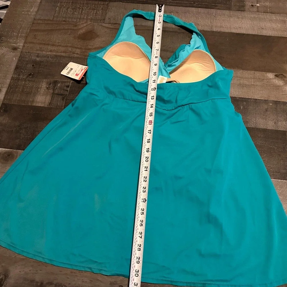 NEW TROPICAL‎ ONE PIECE TIER Lake Blue SWIMSUIT PLUS SIZE 18W